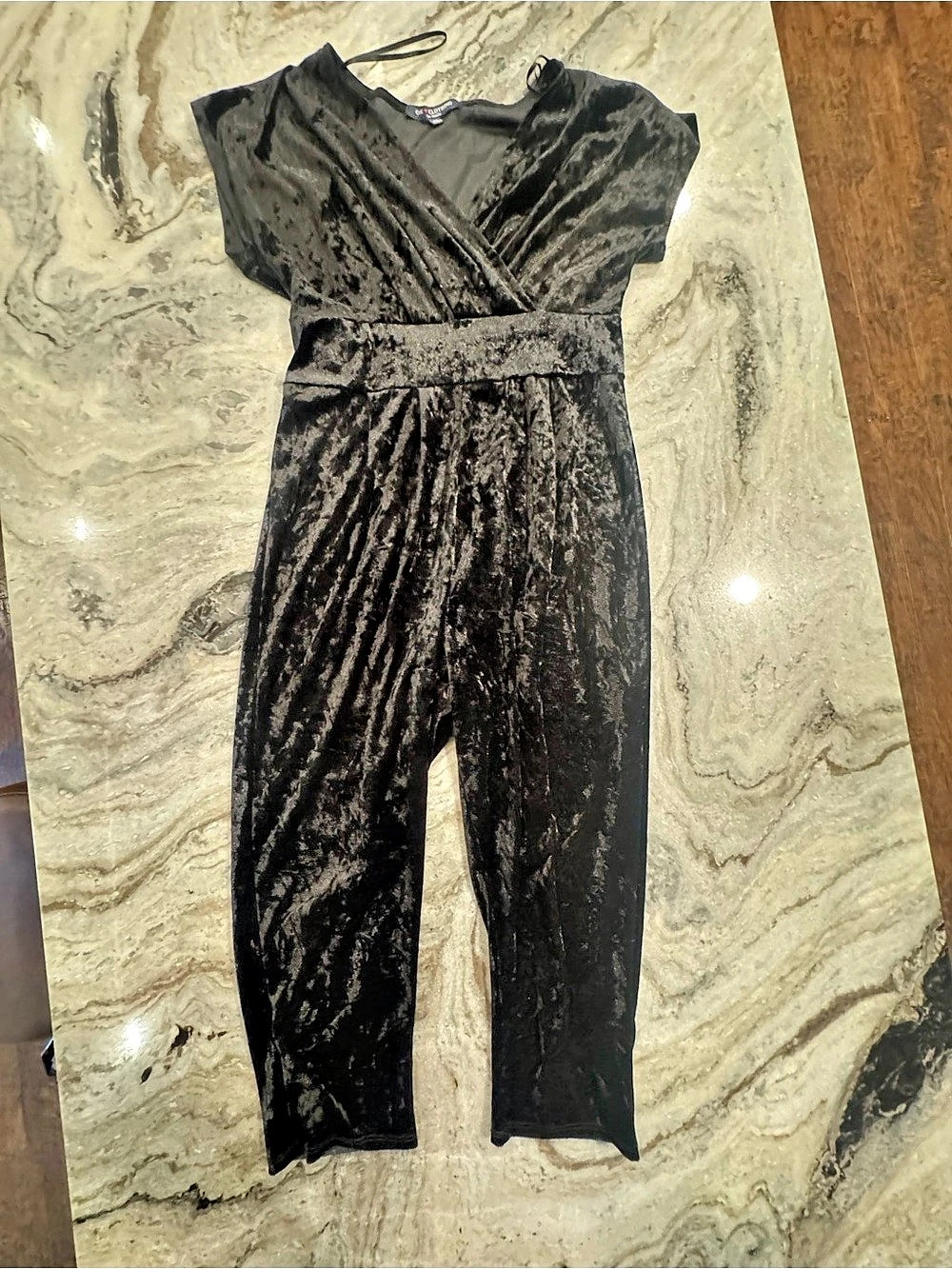 XO CLOTHING Black Velvet Jumpsuit Size Medium Like New